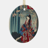 日本のな日本芸者の女性芸術のカッコいいのクラシック セラミックオーナメント (右)