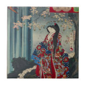 日本のな日本芸者の女性芸術のカッコいいのクラシック タイル (正面)