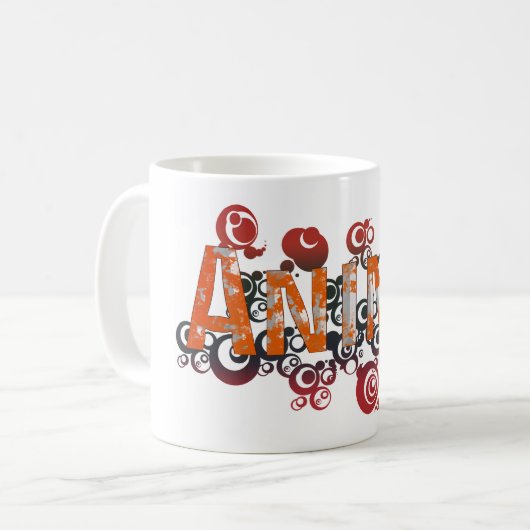 日本のな日本製アニメのスタイルの芸術 コーヒーマグカップ (正面左)