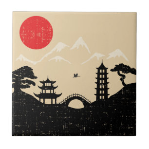日本のな景色-グランジなスタイル タイル