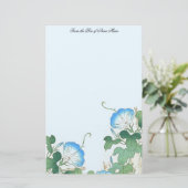 日本のな朝顔によっては花の文房具が開花します 便箋 (スタンド正面)