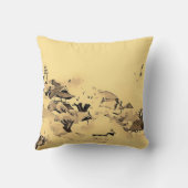 日本のな村の水彩画の芸術 クッション (裏面)