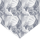 日本のな東洋の波のエッチングによって刻まれる木版画 ショートテーブルランナー (コーナー)