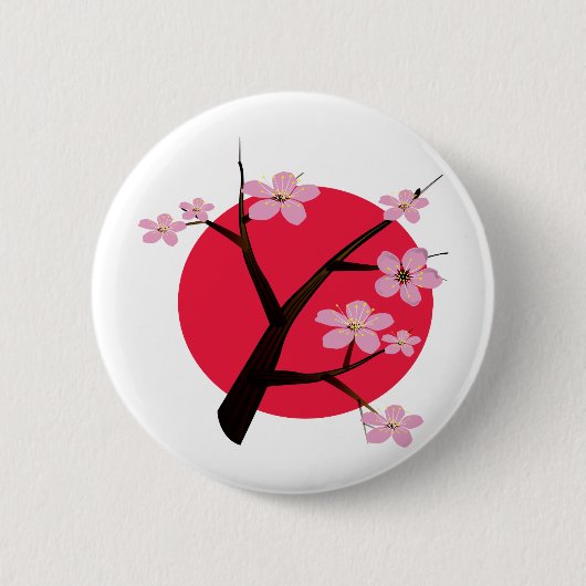 日本のな桜の入れ墨 缶バッジ (正面)