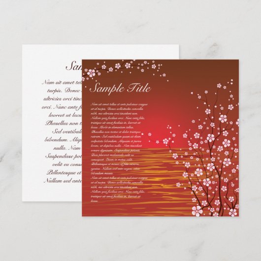日本のな桜の招待状02 招待状 (正面/裏面)