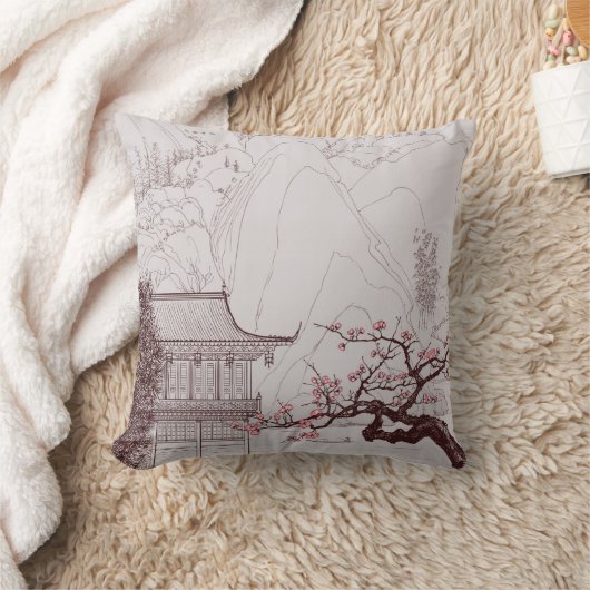 日本のな桜の枕 クッション (ブランケット)