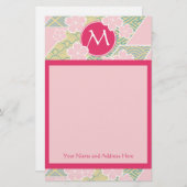 日本のな桜の桜幾何学的なパターン 便箋 (正面/裏面)