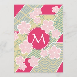 日本のな桜の桜幾何学的なパターン 招待状