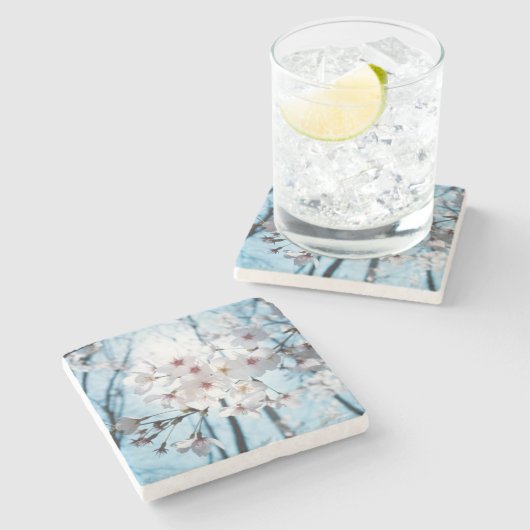 日本のな桜の禅 ストーンコースター (横)