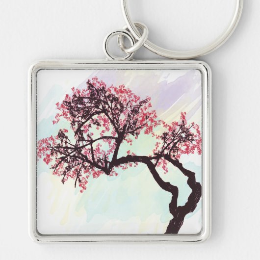 日本のな桜の花Keychain キーホルダー (正面)