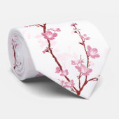 日本のな桜、ガーリーな穏やかなピンクの花 ネクタイ (ロール)