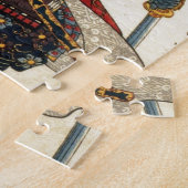 日本のな武士のカッコいいの東洋のクラシックな戦士の芸術 ジグソーパズル (側面)