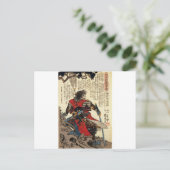 日本のな武士のカッコいいの東洋のクラシックな戦士の芸術 ポストカード (スタンド正面)