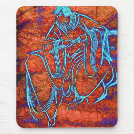 日本のな武士の剣士のファインアートのマウスパッド マウスパッド (正面)