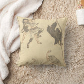 日本のな武道、忍者c. 1800'sのスケッチ クッション (ブランケット)