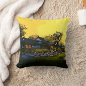 日本のな水彩画の芸術のプラシ天の装飾用クッション クッション (ブランケット)