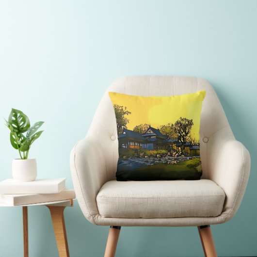 日本のな水彩画の芸術のプラシ天の装飾用クッション クッション (椅子)