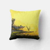 日本のな水彩画の芸術のプラシ天の装飾用クッション クッション (裏面)