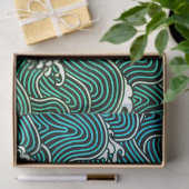 日本のな波パターンティッシュペーパー 薄葉紙 (ギフト)