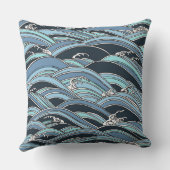 日本のな波パターン クッション (裏面)