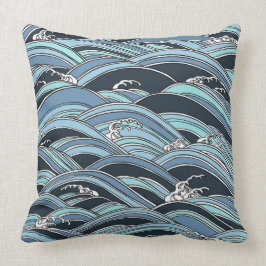 日本のな波パターン クッション