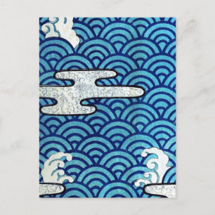日本のな海および雲 ポストカード