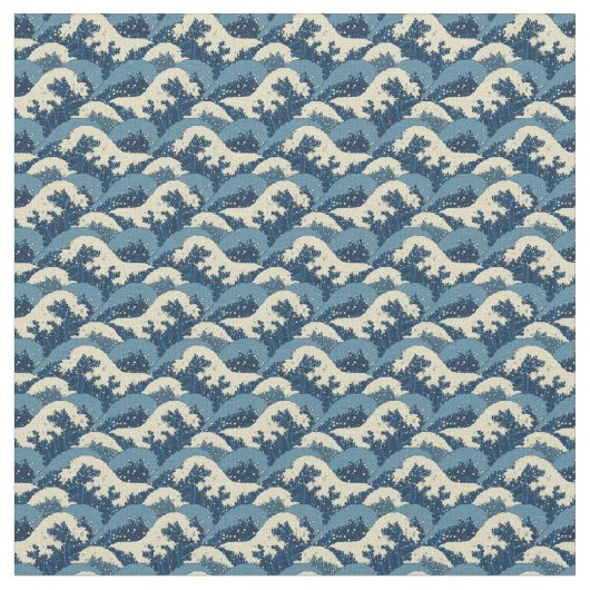 日本のな海の波パターン ファブリック (クローズアップ)