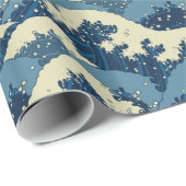 日本のな海の波パターン ラッピングペーパー (ロールコーナー)