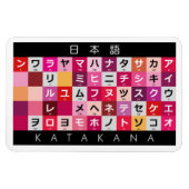 日本のな片仮名のテーブル マグネット (横)