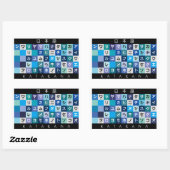 日本のな片仮名のテーブル 長方形シール (シート)