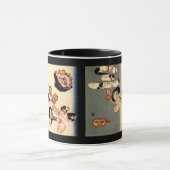 日本のな猫の芸術のコーヒー・マグ マグカップ (中央)