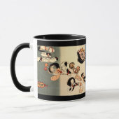 日本のな猫の芸術のコーヒー・マグ マグカップ (左)