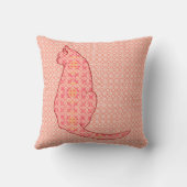 日本のな猫-珊瑚のオレンジろうけつ染め クッション (裏面)