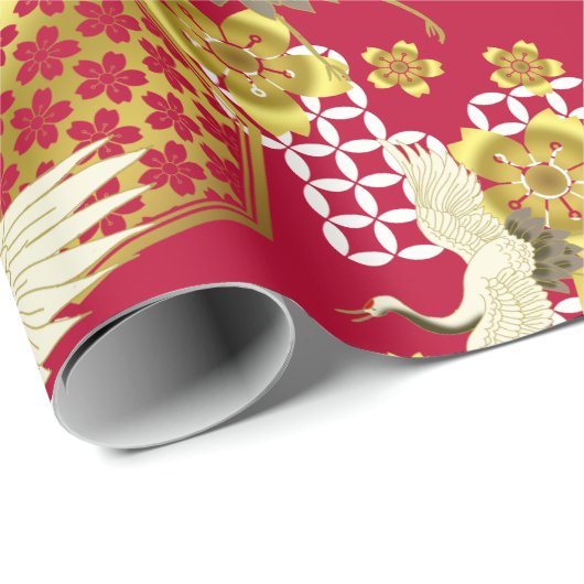 日本のな着物の生地によってスタイルを作られる覆い ラッピングペーパー (ロールコーナー)