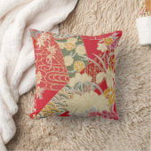 日本のな着物の織物、花パターン クッション (ブランケット)