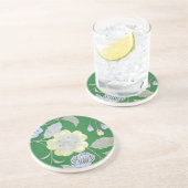 日本のな着物の織物、花パターン コースター (側面)