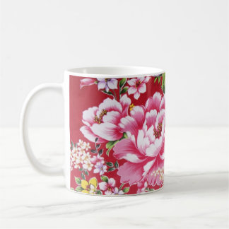 日本のな着物の花 コーヒーマグカップ