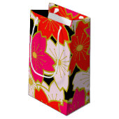 日本のな着物パターンギフトバッグの桜 スモールペーパーバッグ (裏面アングル)