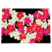 日本のな着物パターンギフトバッグの桜 ラージペーパーバッグ (正面)