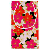 日本のな着物パターンギフトバッグの桜Maneki Nek スモールペーパーバッグ (裏面)