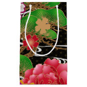 日本のな着物パターンギフトバッグ スモールペーパーバッグ (正面)