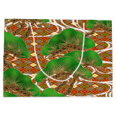 日本のな着物パターンギフトバッグ ラージペーパーバッグ (裏面)