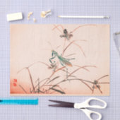 日本のな祈るカマキリのピンクのティッシュペーパー 薄葉紙 (クラフト)