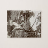 日本のな禅の庭の女の子 ジグソーパズル (横)