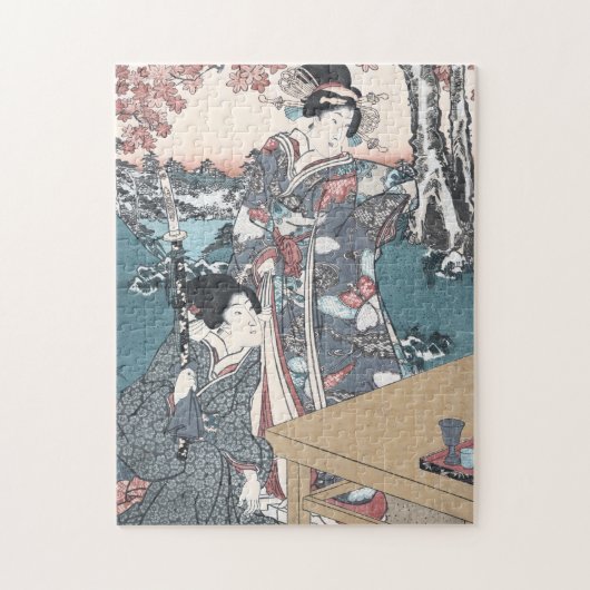 日本のな秋Ukiyo-e Momijigari himegimi無し ジグソーパズル (縦)