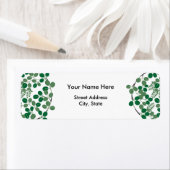 日本のな緑の葉の円 ラベル (インサイチュ)