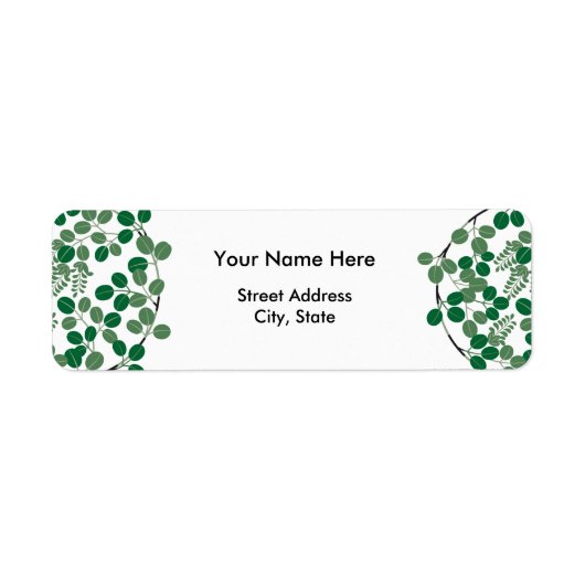 日本のな緑の葉の円 ラベル (正面)