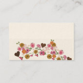 日本のな花およびハートの名刺 名刺 (裏面)