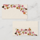 日本のな花およびハートの名刺 名刺 (正面/裏面)