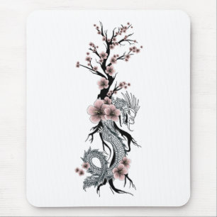 日本のな花のドラゴンのマウスパッド マウスパッド